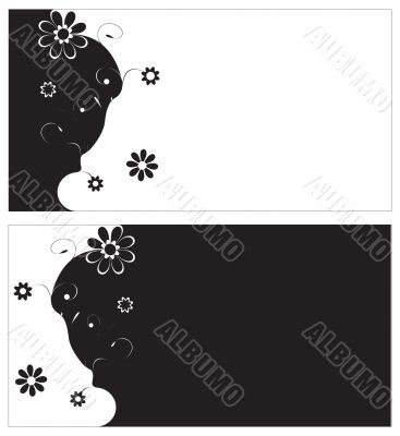 floral pattern on black and white backgrounds