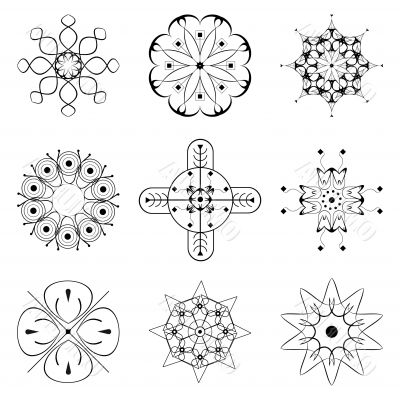 Set of vector floral patterns