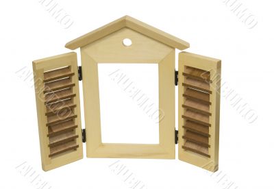 Wooden shutters open