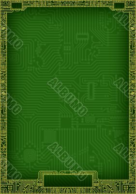 Hi-tech abstract circuit board blank frame