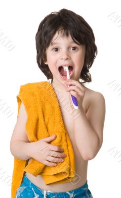 The boy with a tooth-brush
