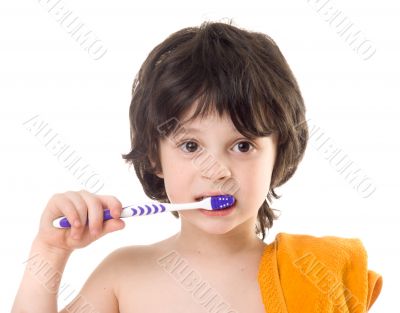 The boy with a tooth-brush