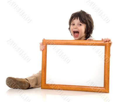 The boy with a frame