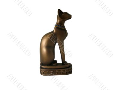  bronze figurine of cat isolated on white