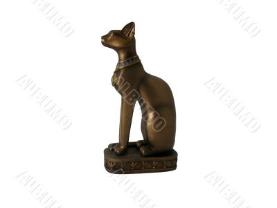  bronze figurine cat isolated on a white