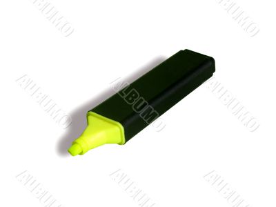 yellow marker isolated on white