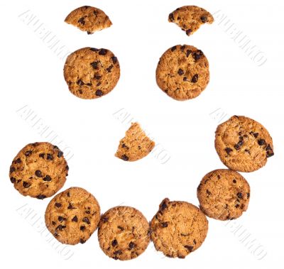 Face of chocolate cookies