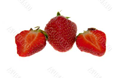 Two fresh strawberries