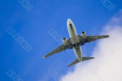 Passenger airplane approaching airport