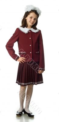 The cherry girl in a school uniform