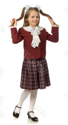 The cherry girl in a school uniform