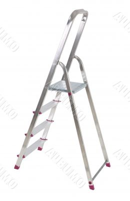 aluminium ladder on white