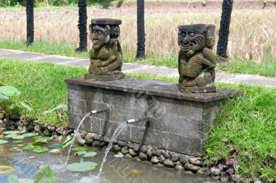 Stone carving fountain
