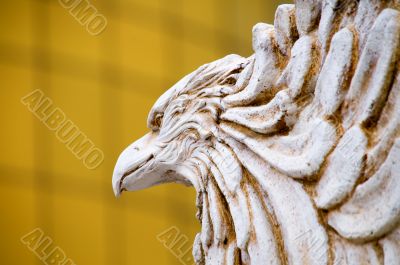 The close up of carving eagle