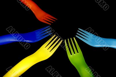 plastic forks background