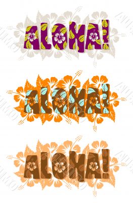 Vector illustration of aloha word