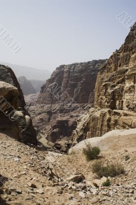 Petra ruins and mountains in Jordan