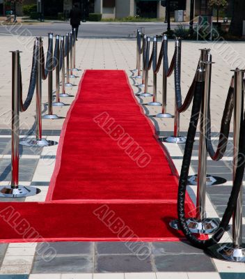 Red carpet on street