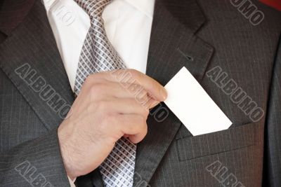 Businessman with business card