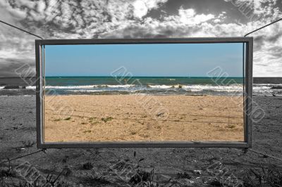 Window to summer sea