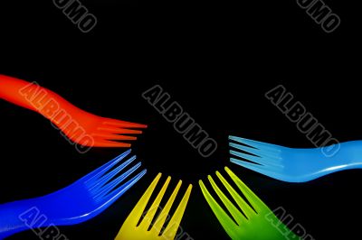 plastic forks background