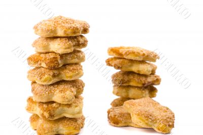 two stacks of cookies