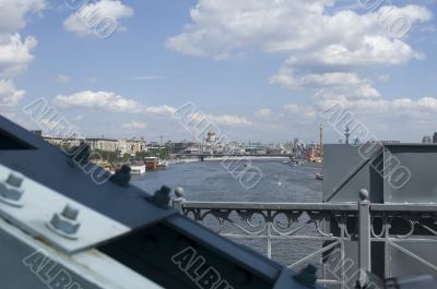 View on Moscow river closeup