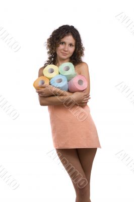 Woman with toilet paper