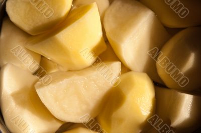 Peeled potatoes