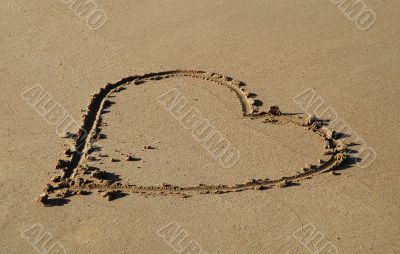 heart on a sand