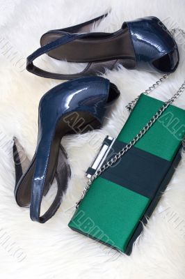 women shoes and clutch
