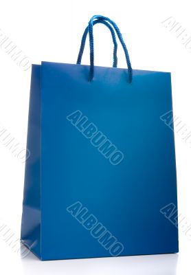 Blue shopping bag isolated