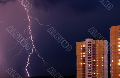Thunderstorm in the city
