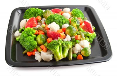 Fresh vegetables on plate