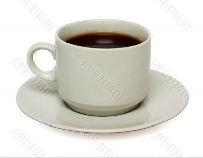 White mug of coffee isolated