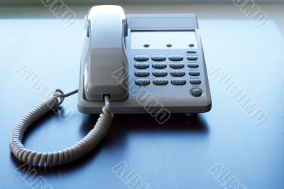 White phone on the table