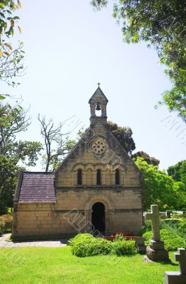 Old church with a cemetery