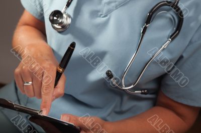 Doctor Writing on Clipboard