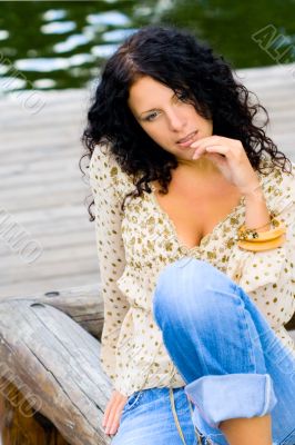beautiful brunet woman
