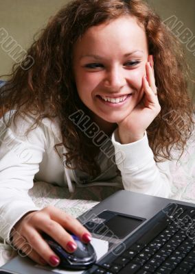 Girl with a computer