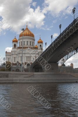 christ the savior cathedral with foot bridge