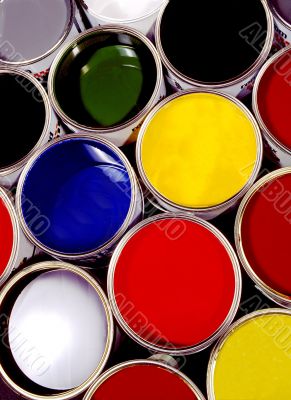 Assorted Cans of Paint