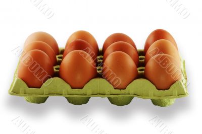 White eggs in a box
