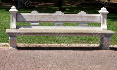 Stone bench in park