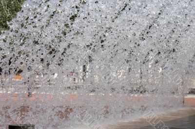 Streams of fountain close-up
