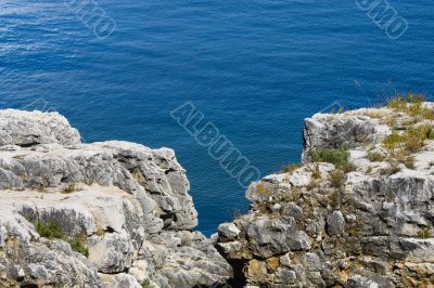 Sea landscape with stones