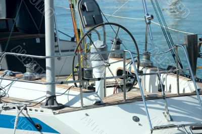 Sailing equipment on the boat deck