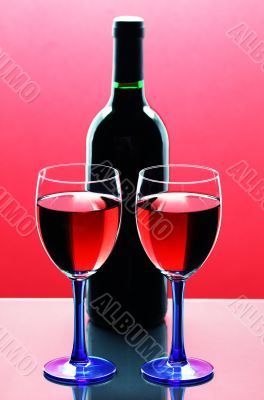 Glasses of red wine