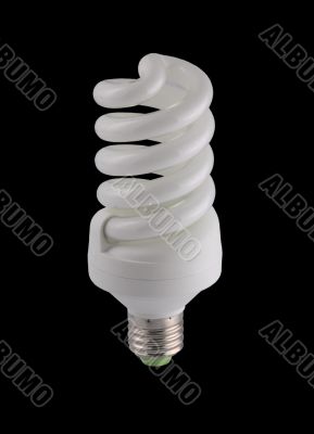 Energy-saving lamp isolated on black background