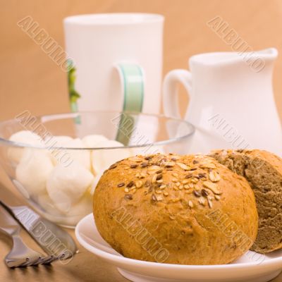 bread and mozzarella
